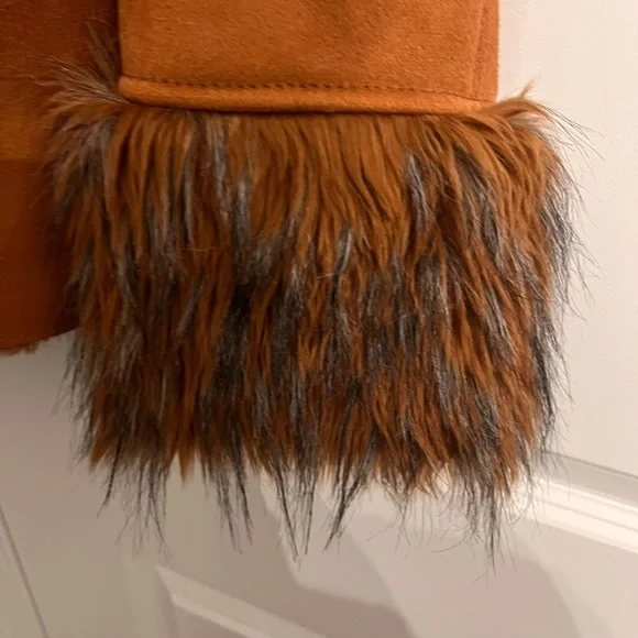Rachel Zoe Brown Suede fur Coat Size M - Picture 7 of 16